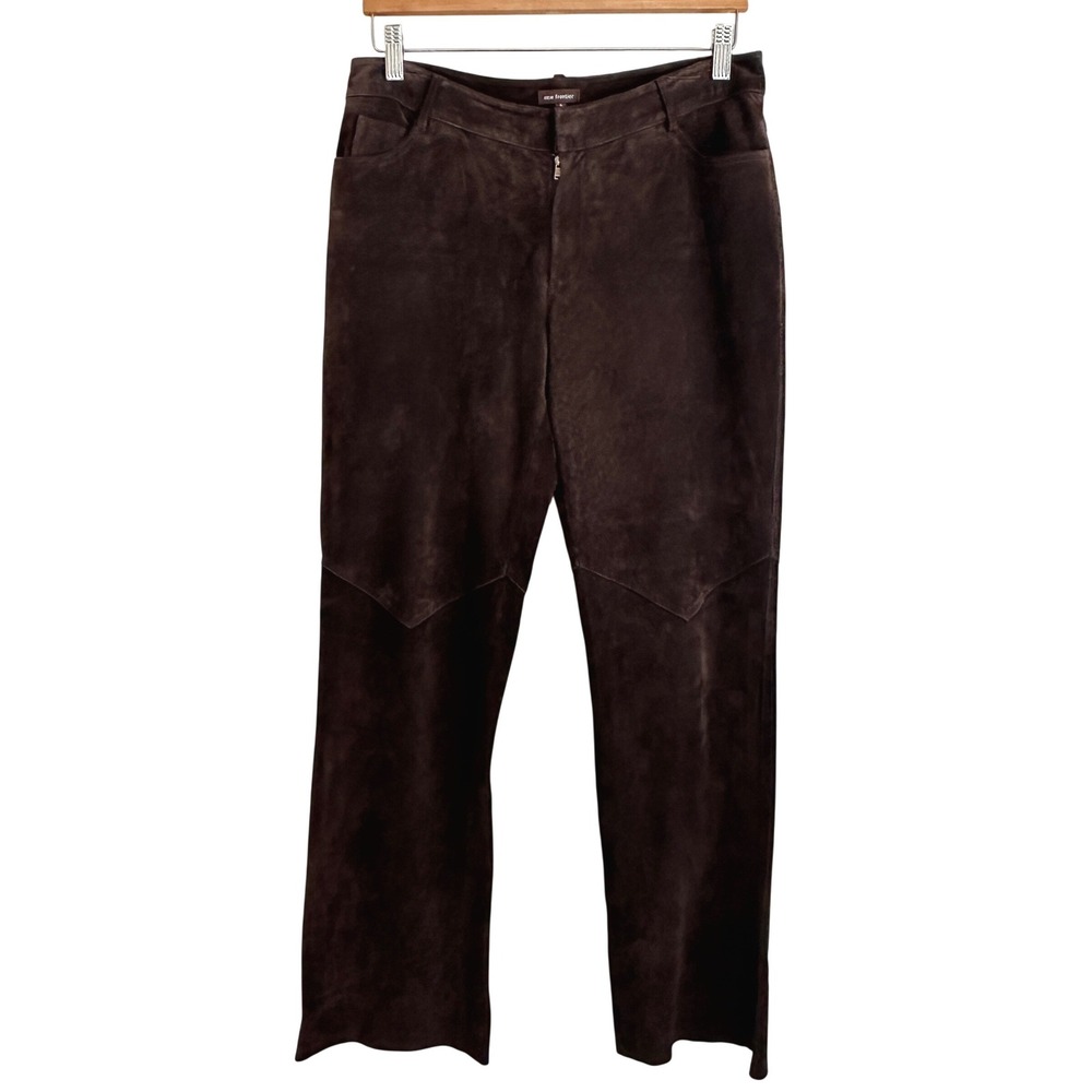 New Frontier Womens Brown Suede Pants Size 6 (32x30) Western Chic Cowgirl Dressy